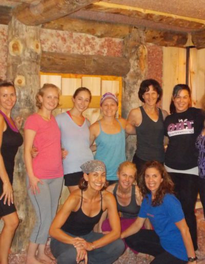 Group posing after Urban Sweat spa treatment.